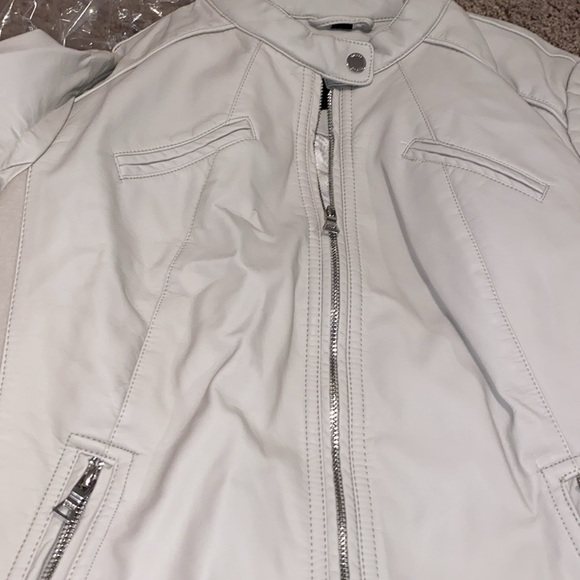 GUESS  Stone Faux Leather‎ Racer Jacket Large - Picture 5 of 14